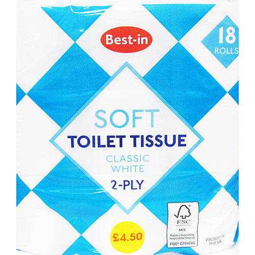 Bestin Soft Toilet Tissue 18  Rolls (Pack of 2)