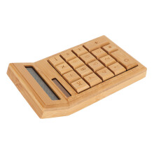 CS19 Solar Bamboo Calculator 12-Digit LCD 18 Keys 170x82x19mm