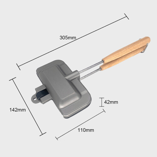 Double-Sided Non-Stick Aluminum Sandwich Maker with Removable Handle, 310mm 1