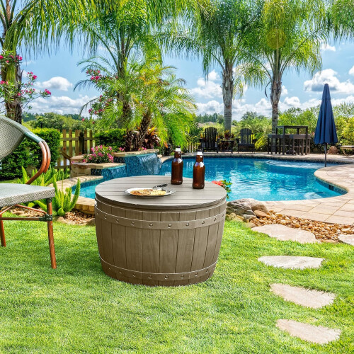 127L Round Waterproof Garden Storage Box