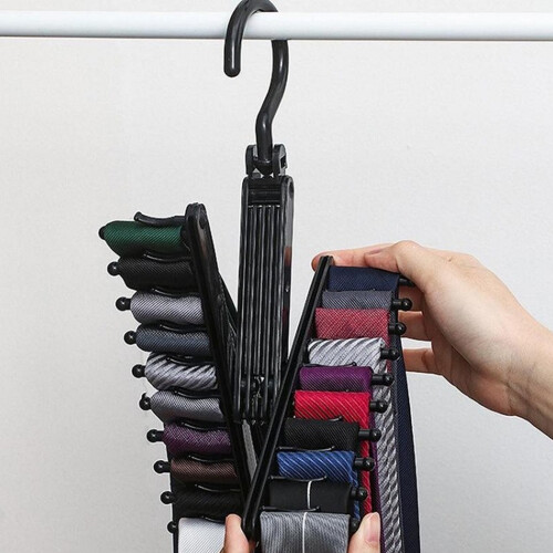 2 Pcs Plastic Necktie Organiser Rotating Display