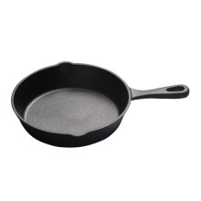 20cm Cast Iron Flat Bottom Frying Pan, Nonstick, 4cm Deep