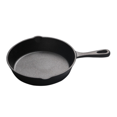 20cm Cast Iron Flat Bottom Frying Pan, Nonstick, 4cm Deep