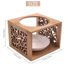 Wooden Bamboo Hollow Fragrance Lamp Oil Furnace Aroma Burner Candle Holder Elegant and Attractive Home Office Decoration