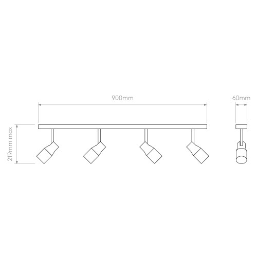 Astro Astro Apollo Four Bar Dimmable Indoor Spotlight Textured White LED GU10 2