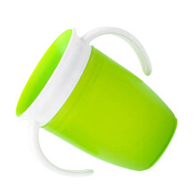 Silicone Baby Drinking Cup 10.5cm Green Toddler Water Bottle with Handle