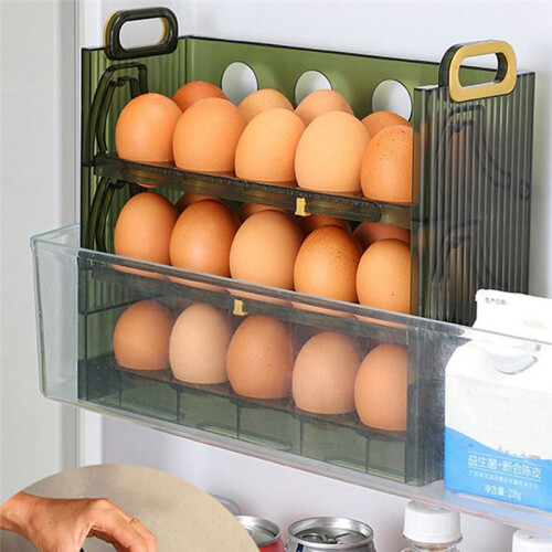 30 Grids Egg Storage Box Egg Case Holder Large Capacity Egg Tray Organizer with Handle Egg Container for Refrigerator 2