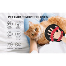 Paquete de 2 Guantes Electrostáticos de 5 Dedos para Depilación de Mascotas (Amarillos)