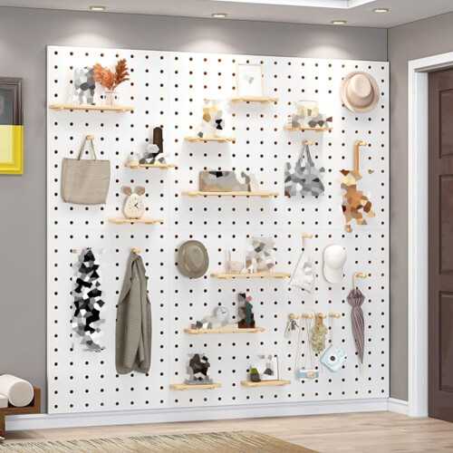 Solid Wood Pegboard Organizer 60x80cm Green Wall Mounted Tool Storage for Garage Home Office 2
