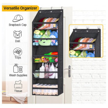Percheros para Sombreros Sobre Puerta para Gorras BéIsbol, Organizador de Sombreros con Bolsillos Profundos Transparentes para Armario o Pared con 3