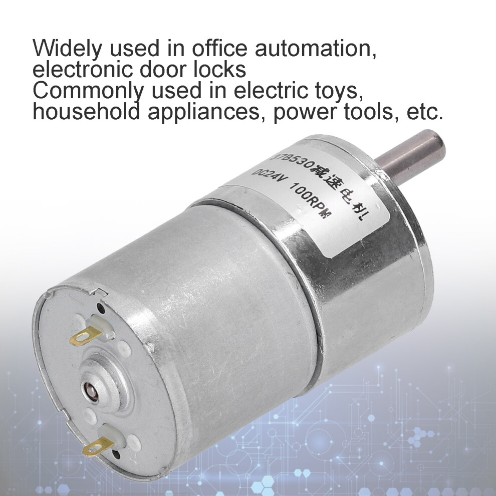 100RPM 24V Geared Motor Automation