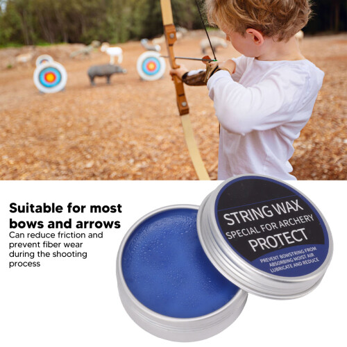 Archery Bow String Wax Beewax 28g Red & Blue Fray Protective 1