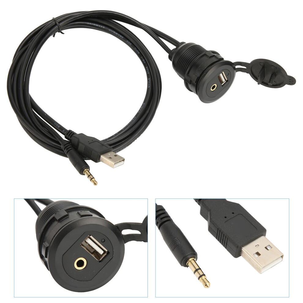 1M Usb 2.0 3.5Mm Aux Extension Flush Cable 7340572777577