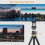 2X for    Panoramic Tripod  + Cold Shoe Mount Adapter for DSLR Camera Tripod Phone Mount Max Load 2.5kg 2