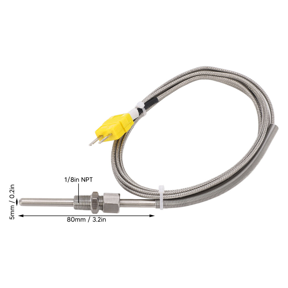 80mm K Thermocouple 1/8 NPT Probe
