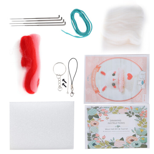 183# Kit de feutrage Lapin de ballet 1 kit Taille 1 Blanc et rose 1