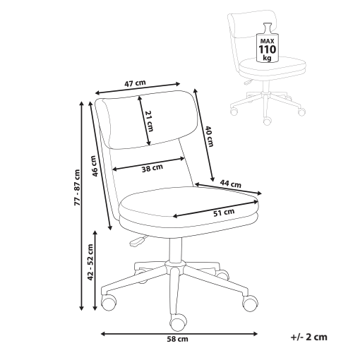 Beliani Desk Chair GRANBY Boucle Pastel Pink 2