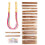 Premium Circular & Straight Knitting Needle Set, 20cm, Multiple Sizes and Bamboo Material 14