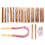 Premium Circular & Straight Knitting Needle Set, 20cm, Multiple Sizes and Bamboo Material 16
