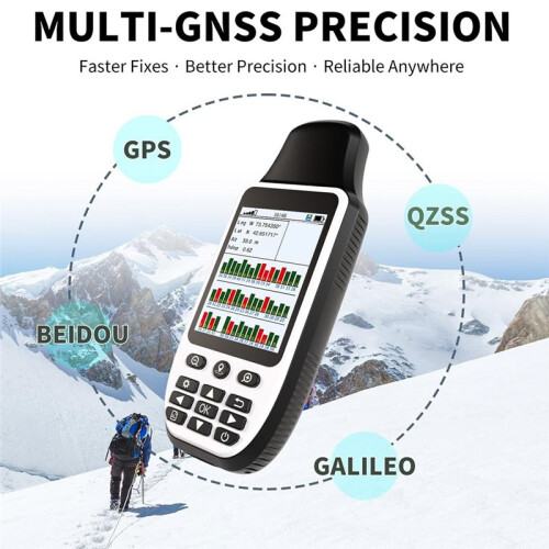 S190 Handheld GPS Navigator, Handheld GPS Land Meter for Hiking with 3-Axis Compass,Multi-GNSS Support