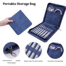 Premium Square Aluminum Interchangeable Knitting Needles Set with Ergonomic Design, 8 Pairs, 4 Cables