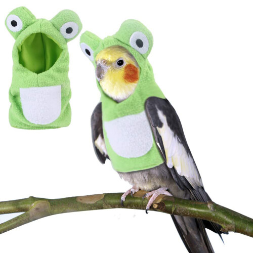 Green Flannel Bird Flight Suit for Parrots, Small Size (S/M/L) 2