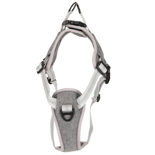 Adjustable No Pull Grey Dog Harness Reflective Chest & Back Vest for Medium & Large 1