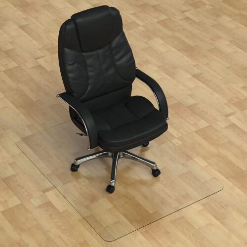 Heavy Duty Chair Mat for Hard Floors, Clear Rectangular 100x100cm, 1.5mm Thick Office Floor Protector 1