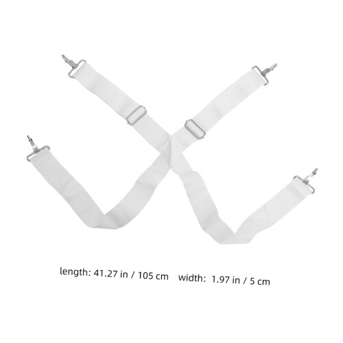 Adjustable Ergonomic Double Shoulder Snare Drum Straps White Nylon for Marching Bands 2pcs 1