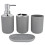 4Pcs Bathroom Kit Plastic Lotion, Rinse Cup, Soap Dish Gray 2