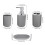 4Pcs Bathroom Kit Plastic Lotion, Rinse Cup, Soap Dish Gray 4