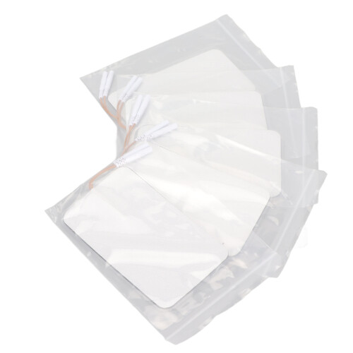 10Pcs Rectangular Reusable TENS Electrode Patches 2.5mm Electrotherapy 2