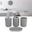 4Pcs Bathroom Kit Plastic Lotion, Rinse Cup, Soap Dish Gray 5