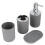 4Pcs Bathroom Kit Plastic Lotion, Rinse Cup, Soap Dish Gray 7