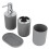 4Pcs Bathroom Kit Plastic Lotion, Rinse Cup, Soap Dish Gray 8