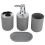 4Pcs Bathroom Kit Plastic Lotion, Rinse Cup, Soap Dish Gray 9
