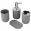 4Pcs Bathroom Kit Plastic Lotion, Rinse Cup, Soap Dish Gray 10