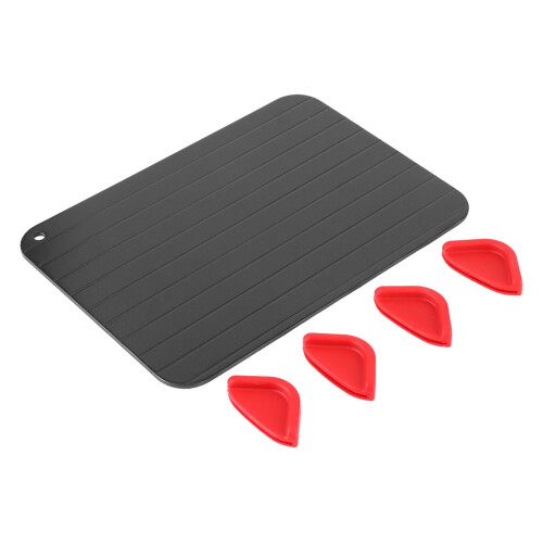 Rectangle Rapid Thaw Plate – Aluminum, Black+Red, 23x16.5cm 1