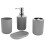 4Pcs Bathroom Kit Plastic Lotion, Rinse Cup, Soap Dish Gray 12