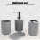 4Pcs Bathroom Kit Plastic Lotion, Rinse Cup, Soap Dish Gray 13