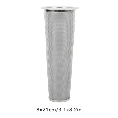 304 Stainless Steel Cold Brew Cone Filter 8x21cm with Rubber Ring 2