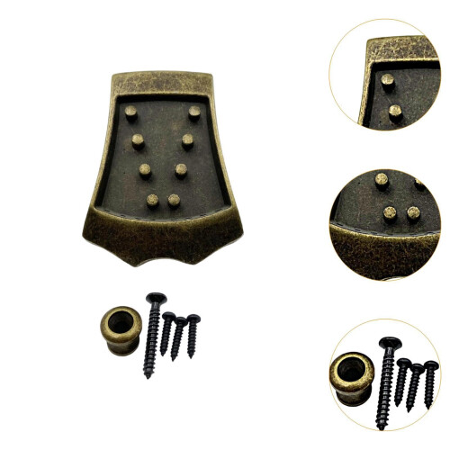 Bronze Mandolin Tailpiece Replacement for 8 String Acoustic Mandolin, Sturdy Design with Screws 2