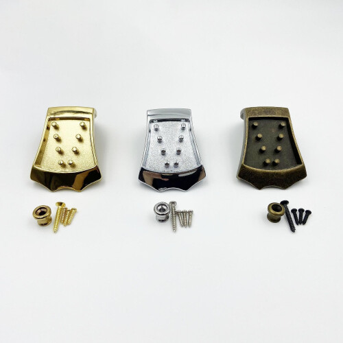 Bronze Mandolin Tailpiece Replacement for 8 String Acoustic Mandolin, Sturdy Design with Screws 1