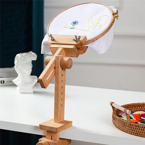 Embroidery Stand,Adjustable Tabletop Embroidery Table Stand, Desktop 360 Rotating Embroidery Lap Frame for Lap Table Bed 2