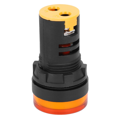 Yellow Signal Lamp LED Indicator Light DC24V Concealed Installation, 22mm 2