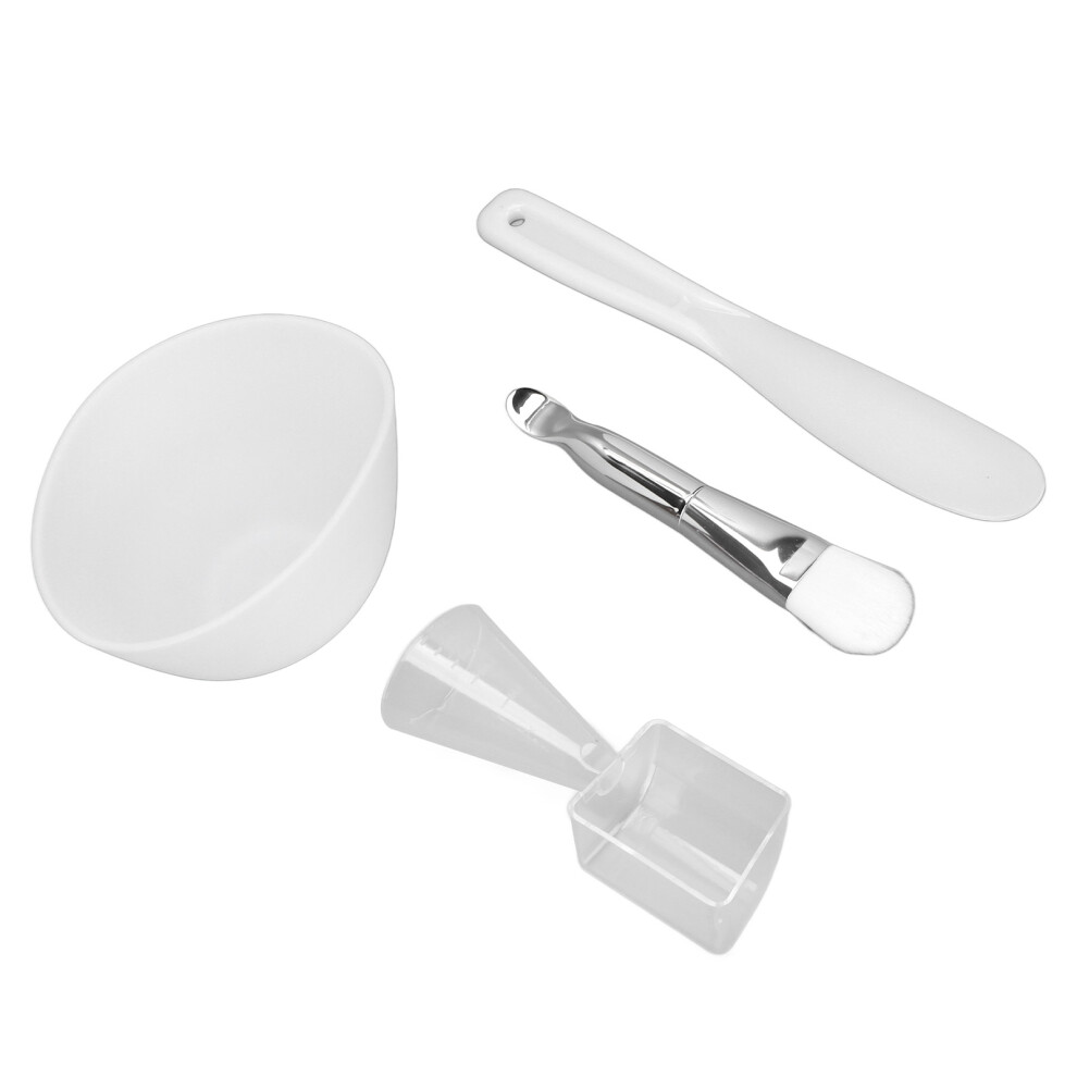 Silver Silicone Face Mask Mixing Bowl Set With Brushes, Spatula & Measuring Cup,