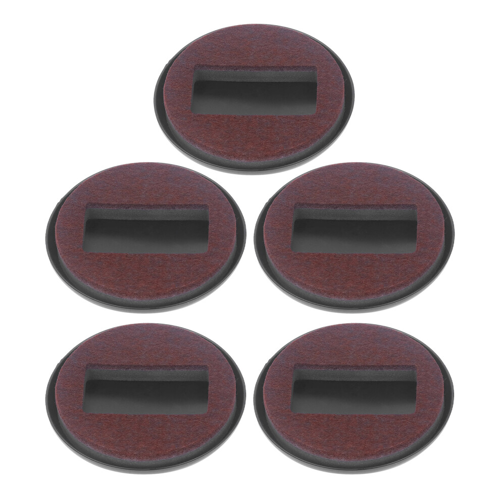 5Pcs Felt Caster Cups For Furniture, Brown, 8.5Cm Square 4611390357795