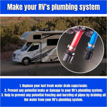 4set Low Point Drain Caps and Seals for RVs Campers Trailers 1/2 Inch RV Hot and Cold Water Lines 1/2″