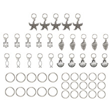 DIY Alloy Marine Animal Pendant Hair Clip – Deep Silver, 59g