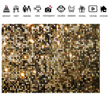 210X150cm Glitter Gold Decorative Photography Backdrops Children's Shower Birthday Party Banner Photography Fabrics